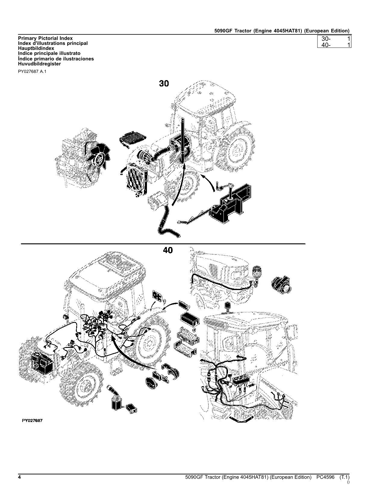 JOHN DEERE 5090GF TRAKTOR ERSATZTEILEKATALOG HANDBUCH EUROPÄISCH PC4596