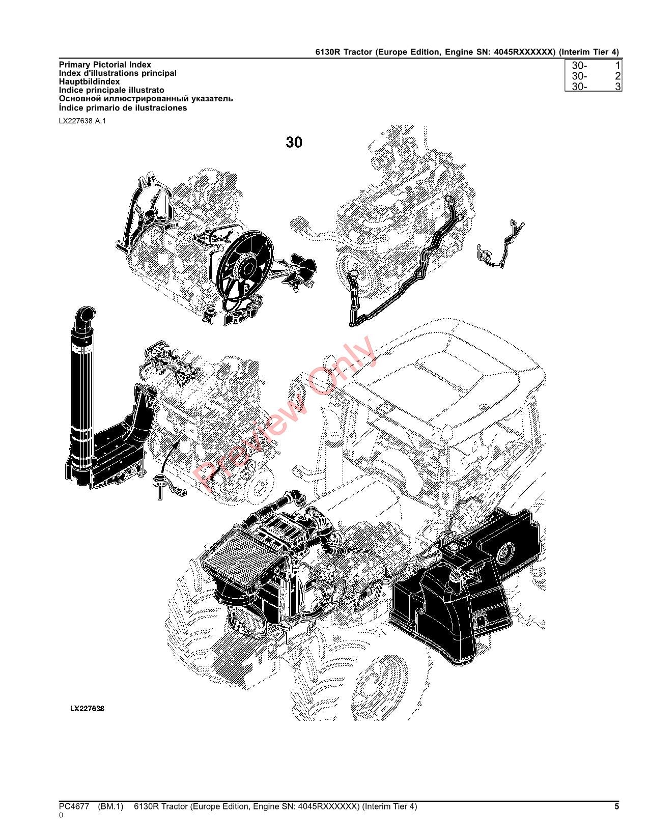 JOHN DEERE 6130R TRAKTOR ERSATZTEILKATALOG HANDBUCH EUROPÄISCH Seriennummer 4045RXXXXXX