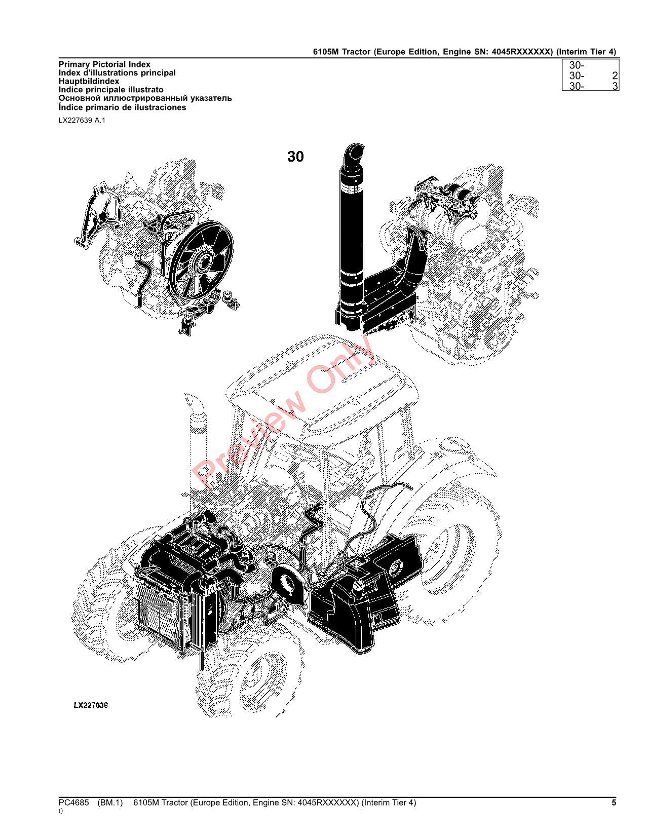 JOHN DEERE 6105M TRACTOR PARTS CATALOG MANUAL #2