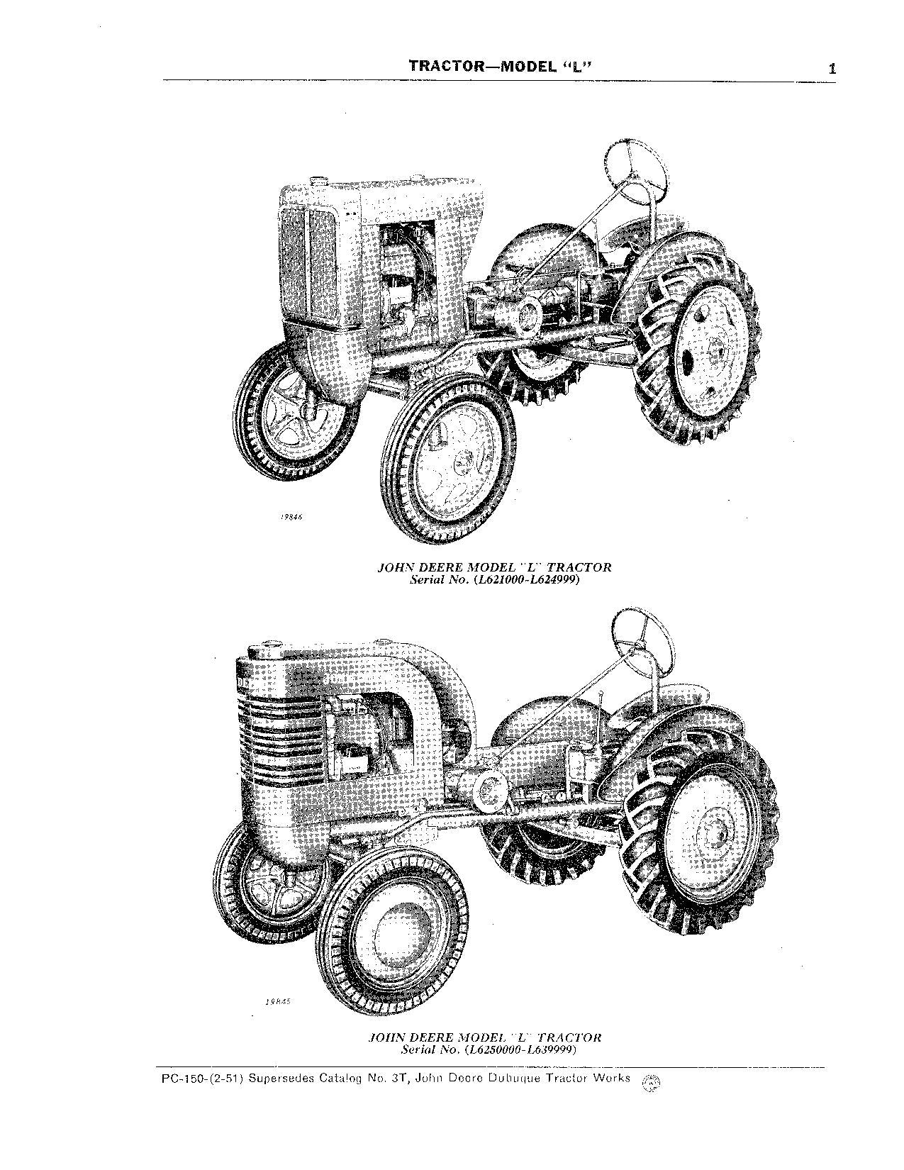 JOHN DEERE L TRAKTOR ERSATZTEILKATALOGHANDBUCH