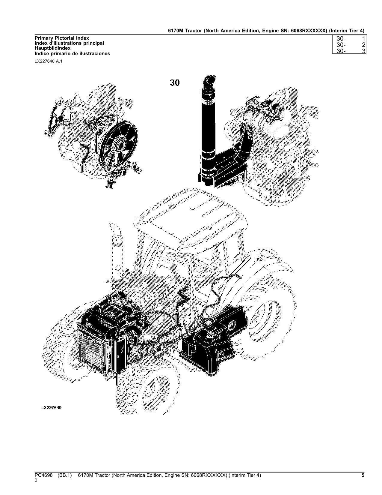 JOHN DEERE 6170M TRAKTOR ERSATZTEILE KATALOGHANDBUCH ser. Nordamerika