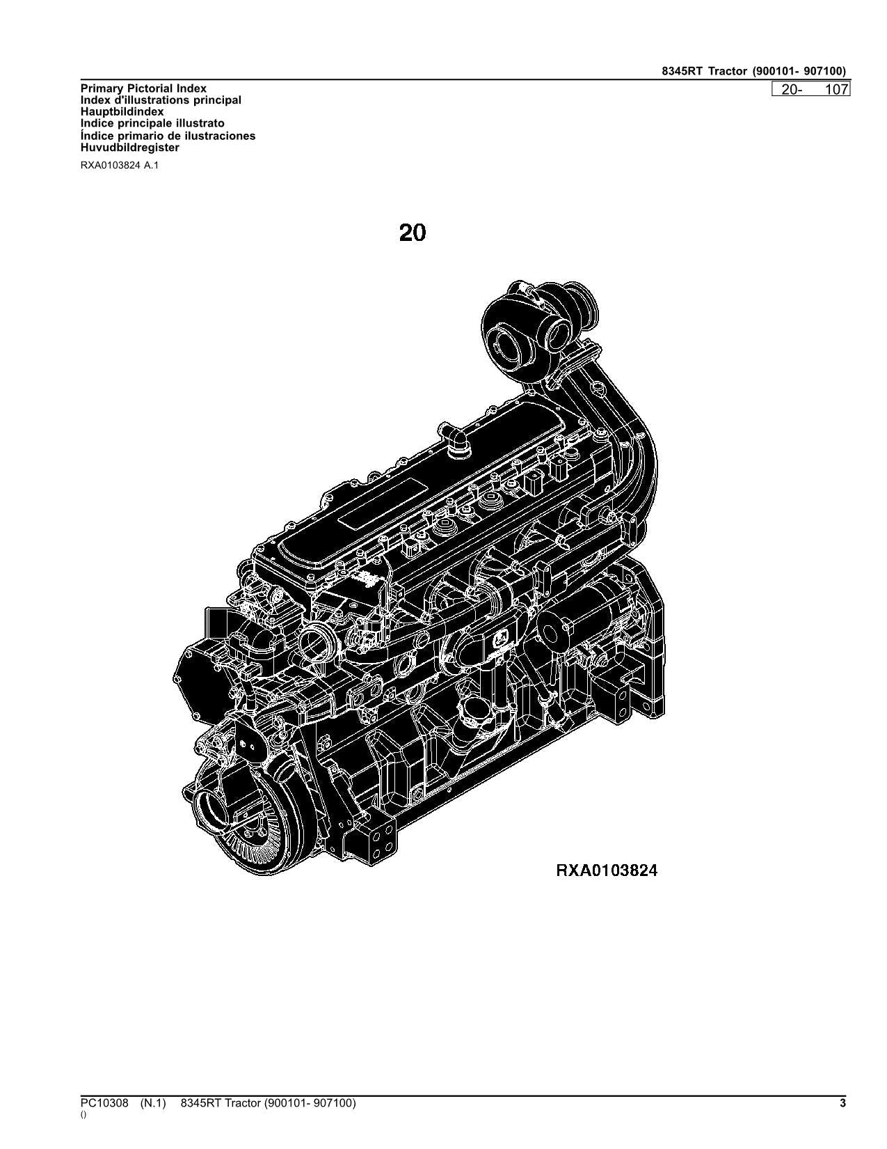 JOHN DEERE 8345RT TRACTOR PARTS CATALOG MANUAL #3