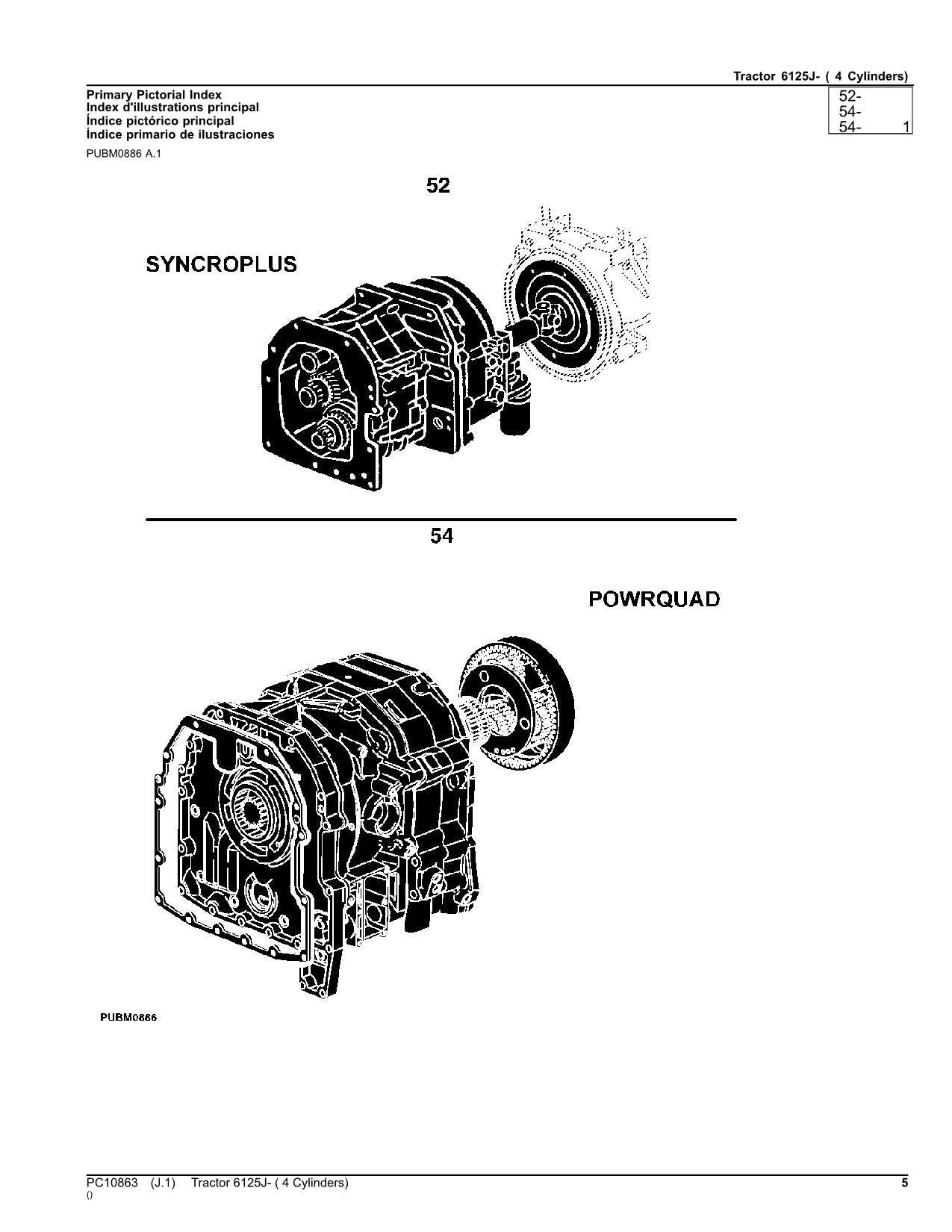 JOHN DEERE 6125J TRACTOR PARTS CATALOG MANUAL #1