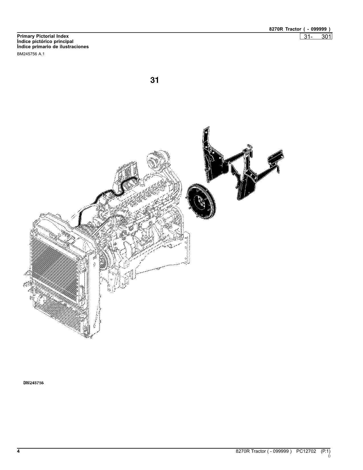 JOHN DEERE 8270R TRACTOR PARTS CATALOG MANUAL #2