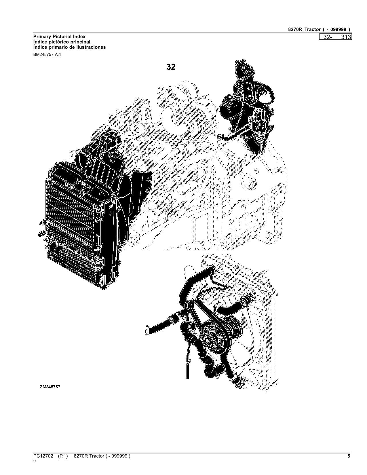 JOHN DEERE 8270R TRAKTOR-TEILEKATALOGHANDBUCH Nr. 2