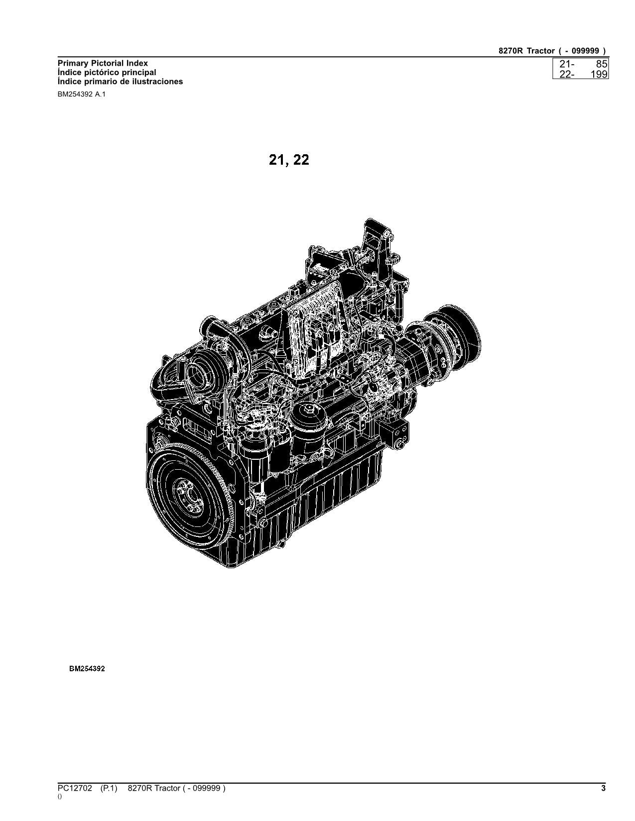 JOHN DEERE 8270R TRAKTOR-TEILEKATALOGHANDBUCH Nr. 2