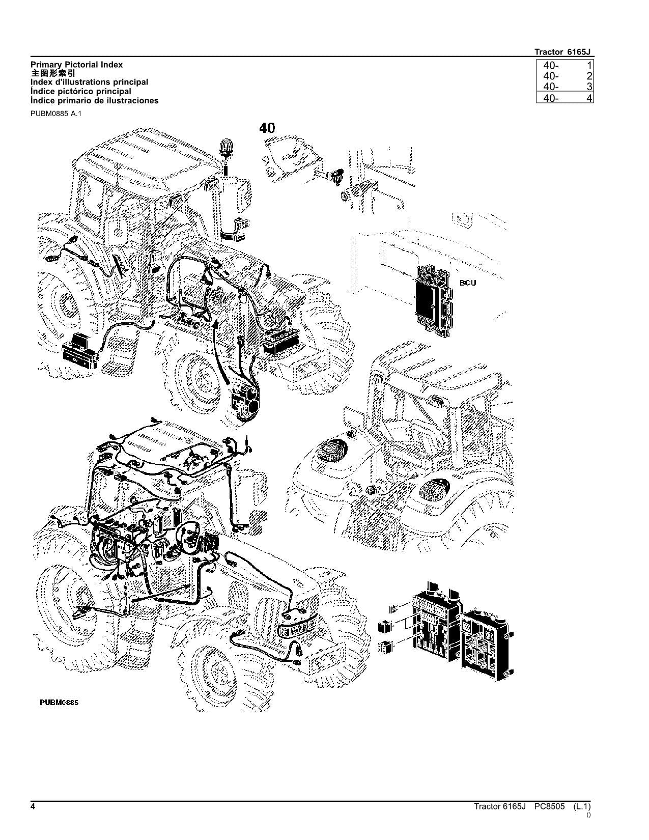 JOHN DEERE 6165J TRACTOR PARTS CATALOG MANUAL