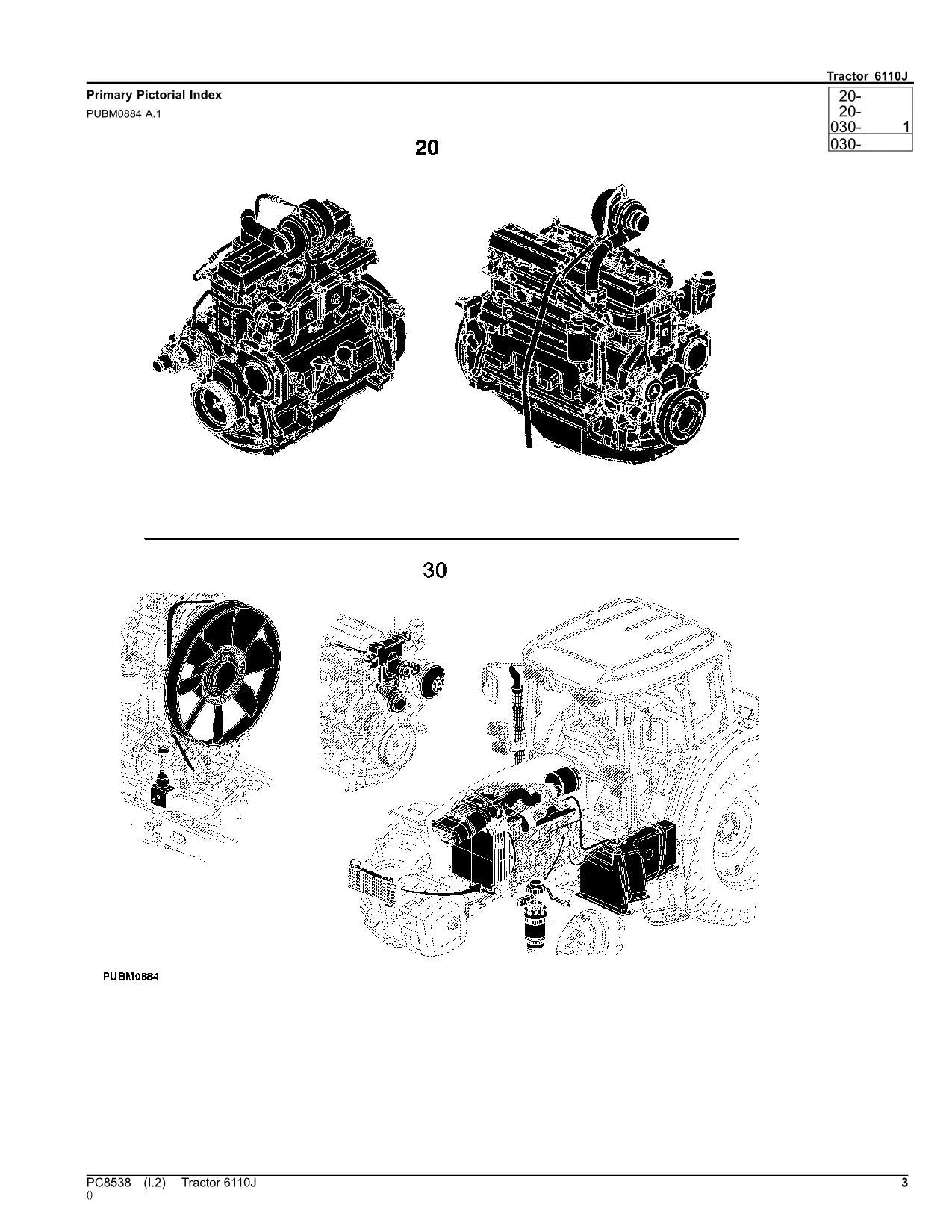 JOHN DEERE 6110J TRAKTOR ERSATZTEILKATALOGHANDBUCH