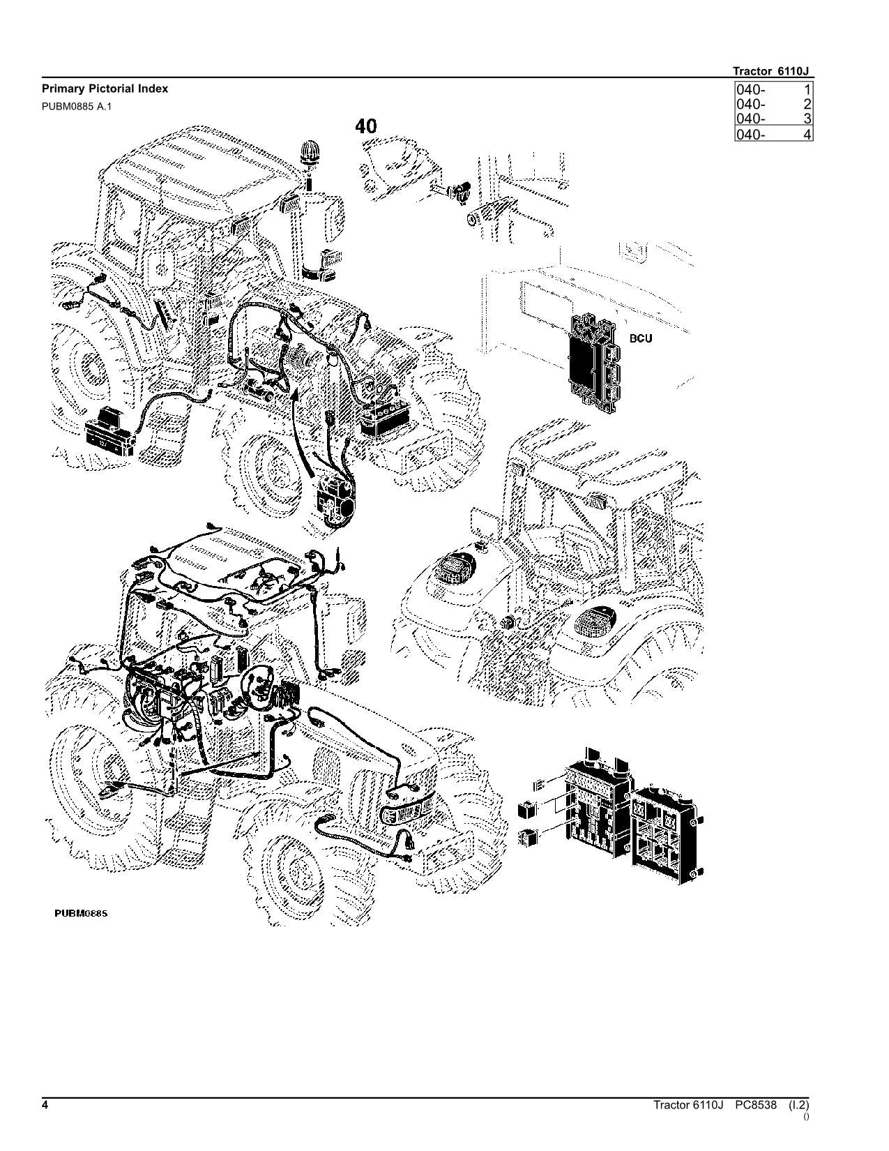 MANUEL DU CATALOGUE DES PIÈCES DU TRACTEUR JOHN DEERE 6110J