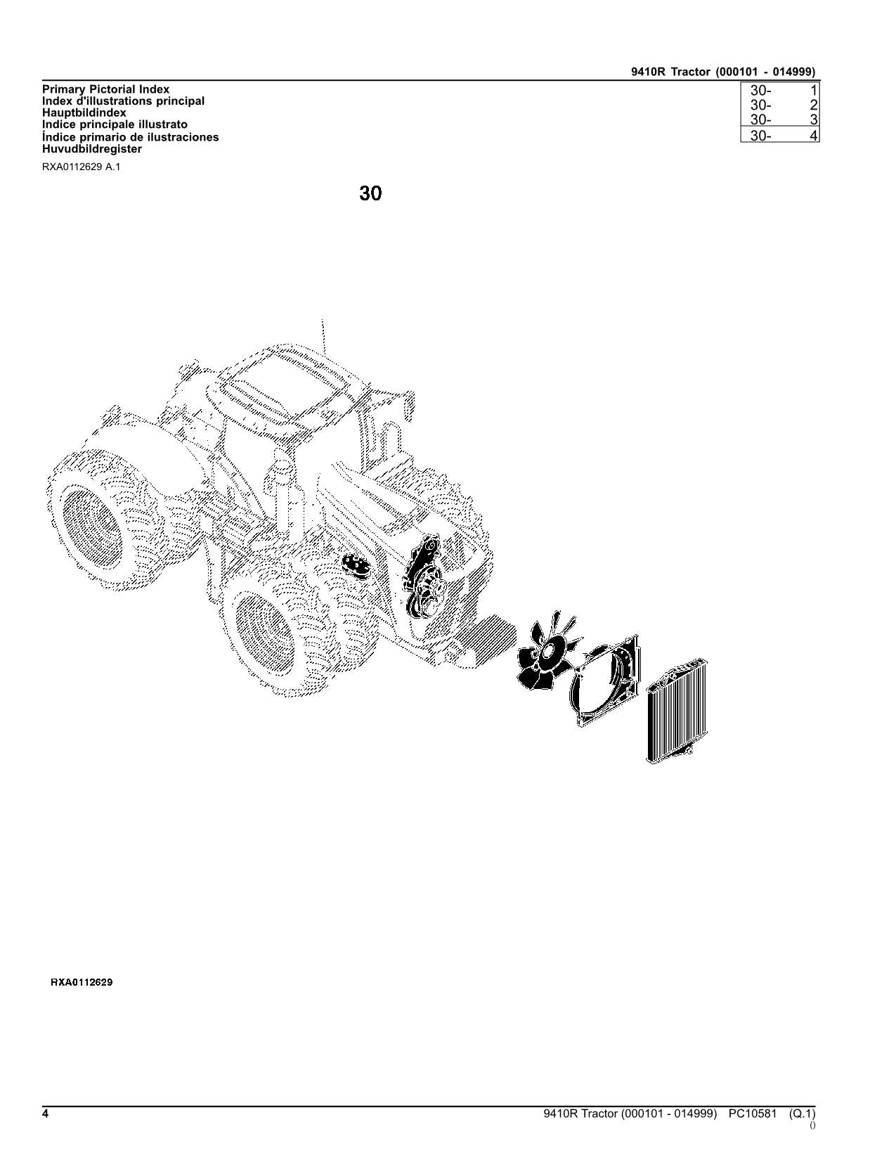 JOHN DEERE 9410R TRACTOR PARTS CATALOG MANUAL