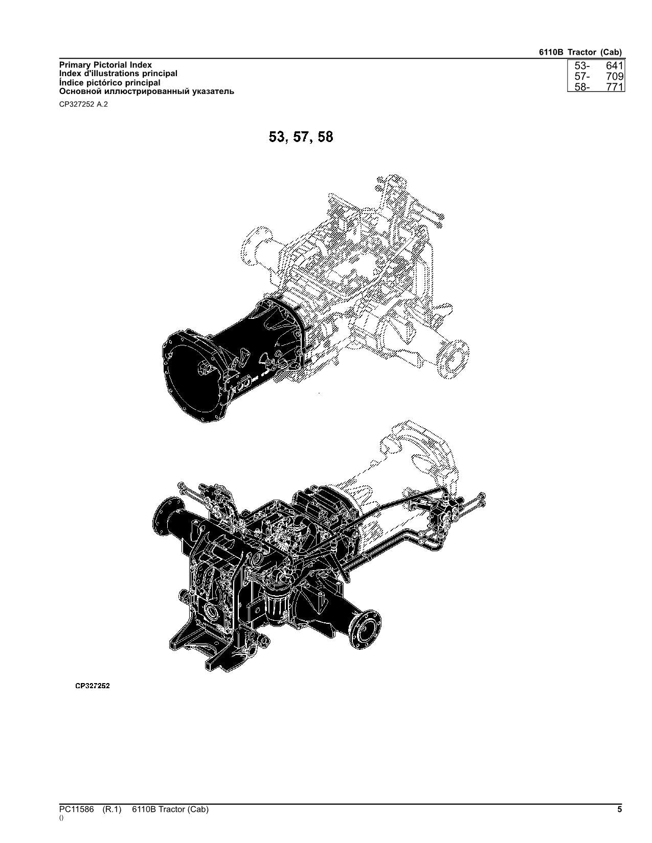 JOHN DEERE 6110B TRAKTOR ERSATZTEILKATALOGHANDBUCH PC11586