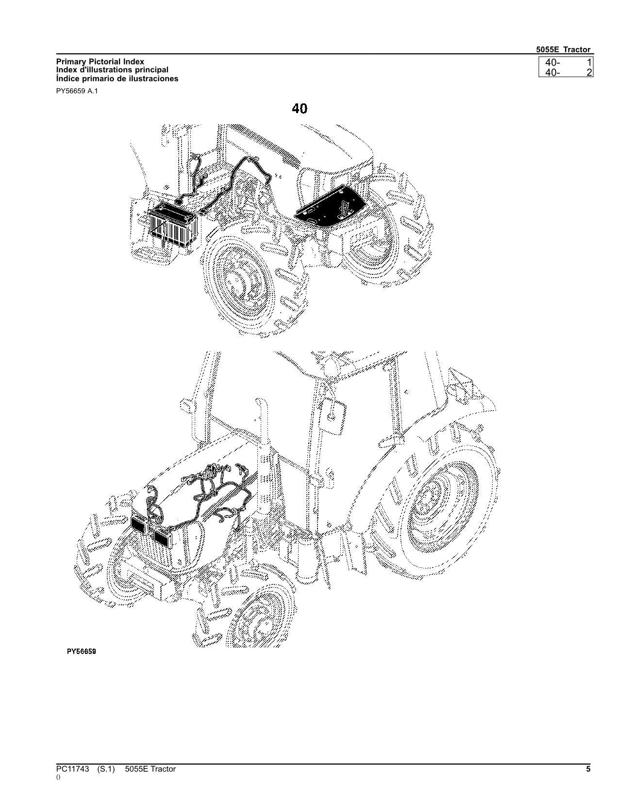 JOHN DEERE 5055E TRAKTOR ERSATZTEILKATALOGHANDBUCH NORDAMERIKA