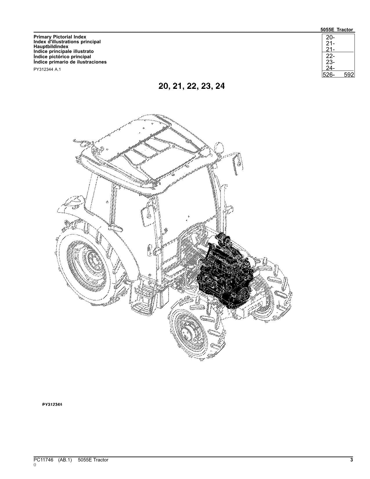 JOHN DEERE 5055E TRACTOR PARTS CATALOG MANUAL EUROPEAN EDITION