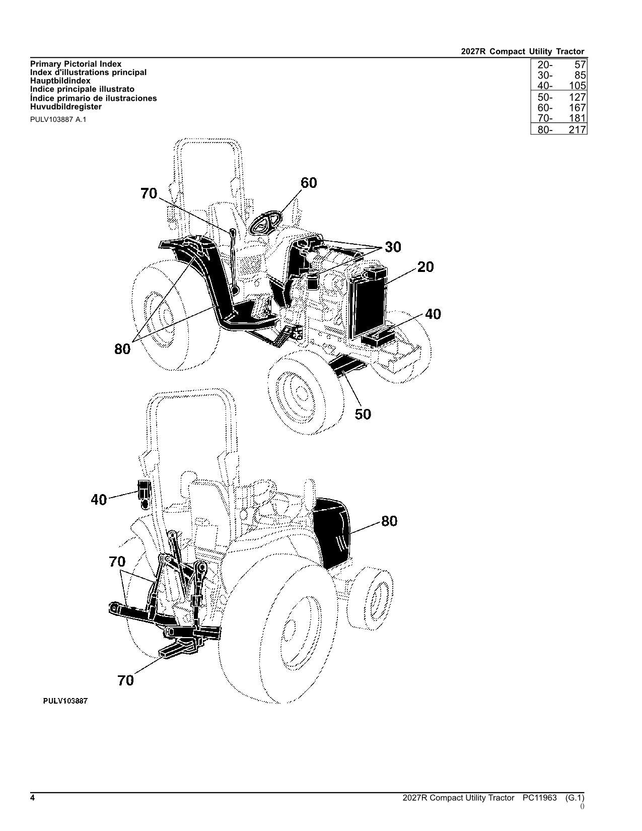 JOHN DEERE 2027R TRAKTOR-TEILEKATALOGHANDBUCH