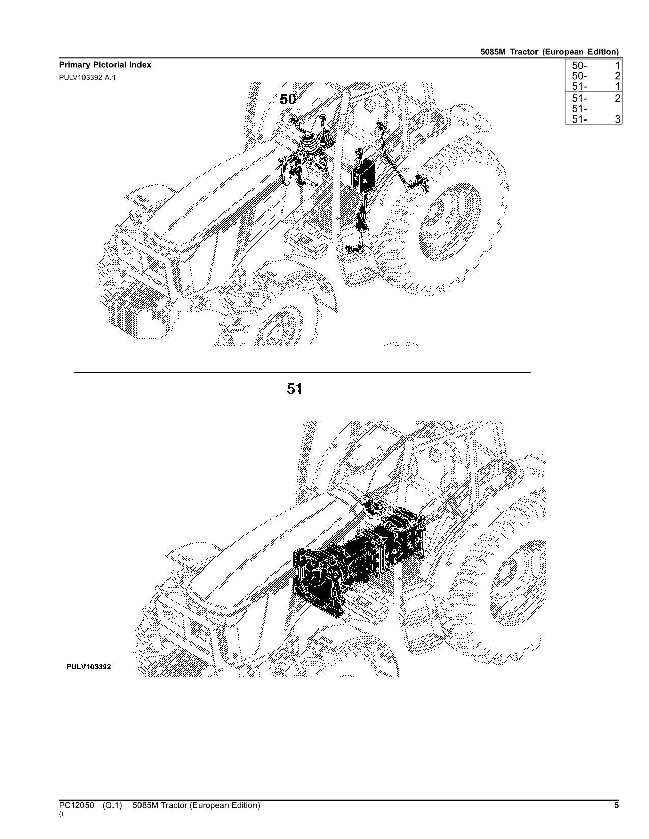 JOHN DEERE 5085M TRACTOR PARTS CATALOG MANUAL EUROPEAN EUROPEAN EDITION