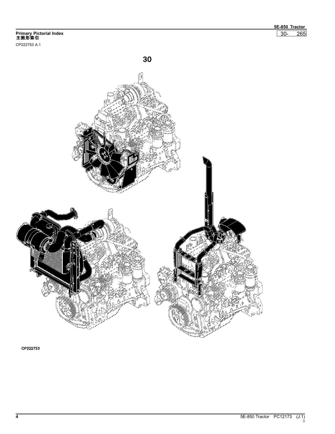 JOHN DEERE 5E-850 TRAKTOR ERSATZTEILEKATALOGHANDBUCH PC12173