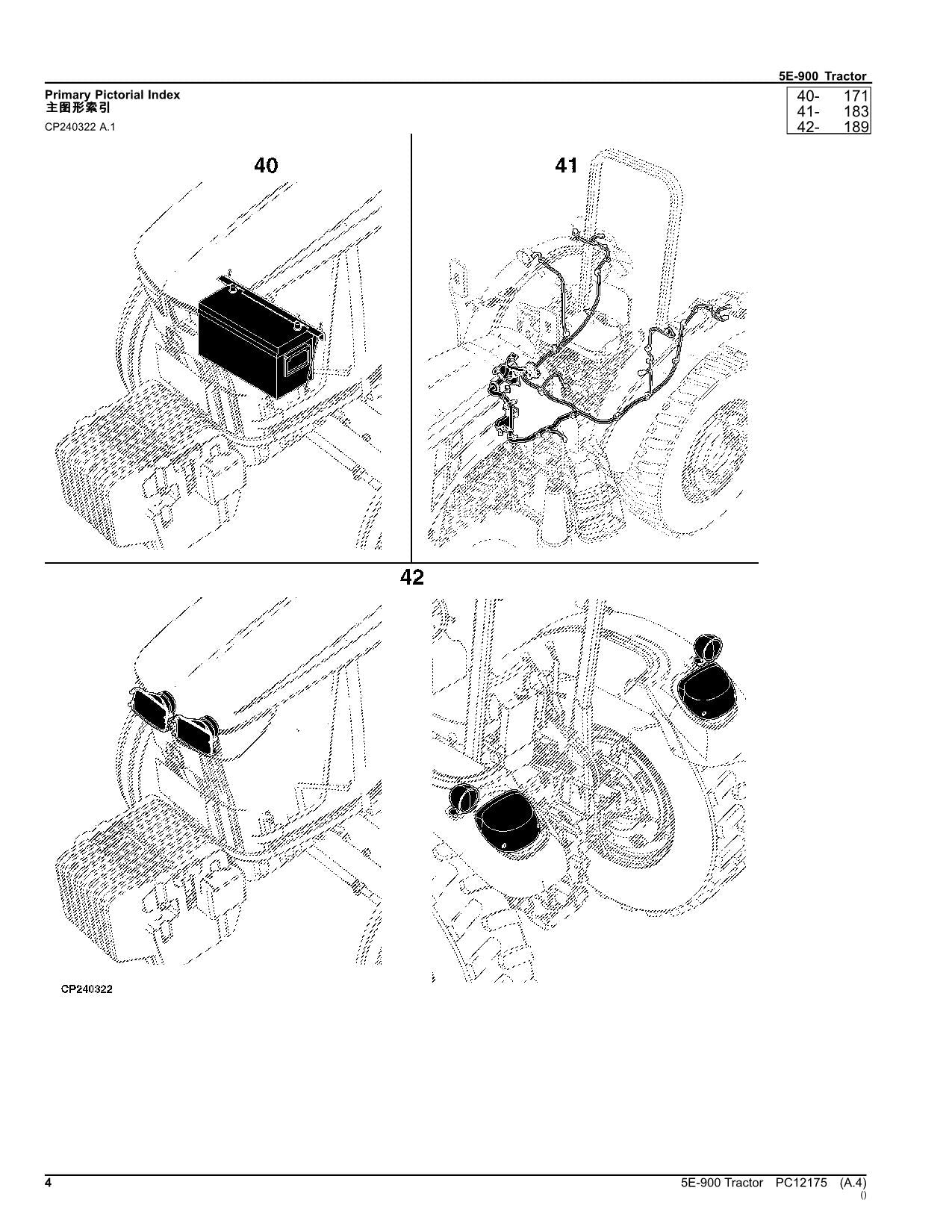 JOHN DEERE 5E-900 TRACTOR PARTS CATALOG MANUAL