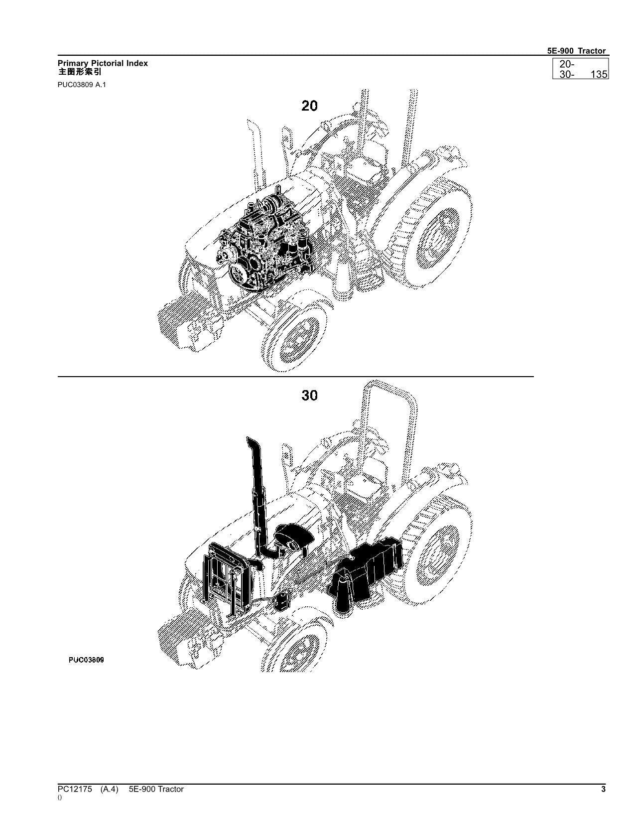 JOHN DEERE 5E-900 TRAKTOR-TEILEKATALOGHANDBUCH