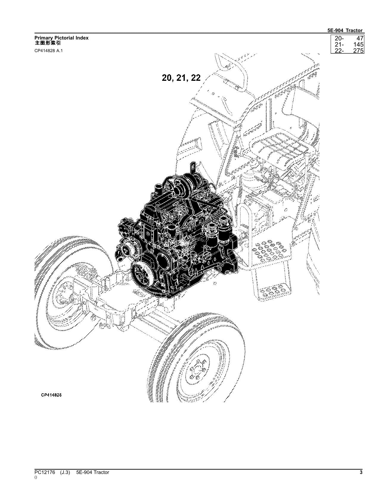 MANUEL DU CATALOGUE DES PIÈCES DU TRACTEUR JOHN DEERE 5E-904