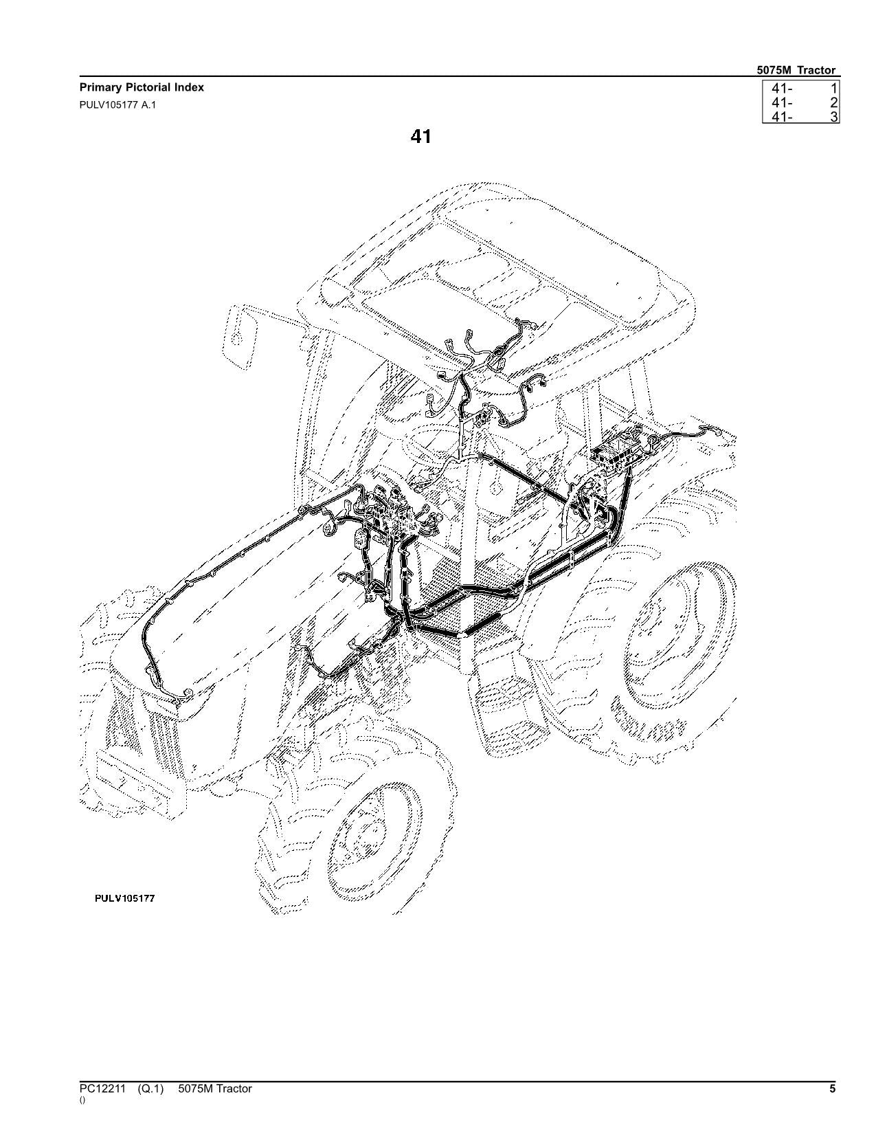 JOHN DEERE 5075M TRACTOR PARTS CATALOG MANUAL EUROPEAN PC12211