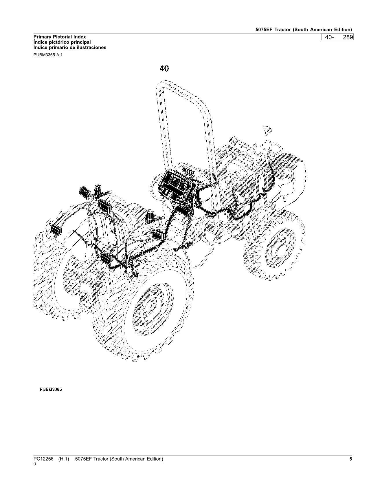 JOHN DEERE 5075EF TRAKTOR-TEILEKATALOGHANDBUCH