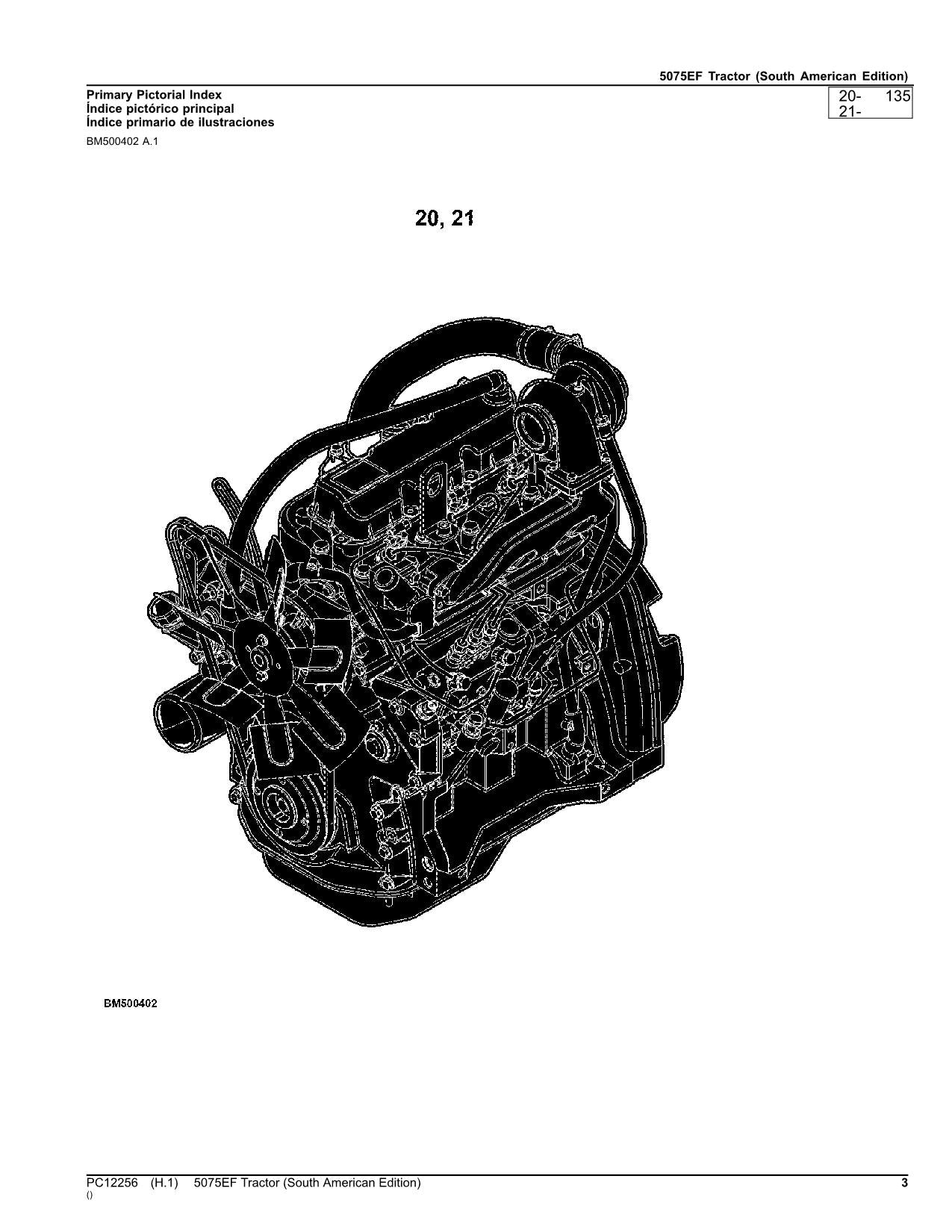 JOHN DEERE 5075EF TRAKTOR-TEILEKATALOGHANDBUCH