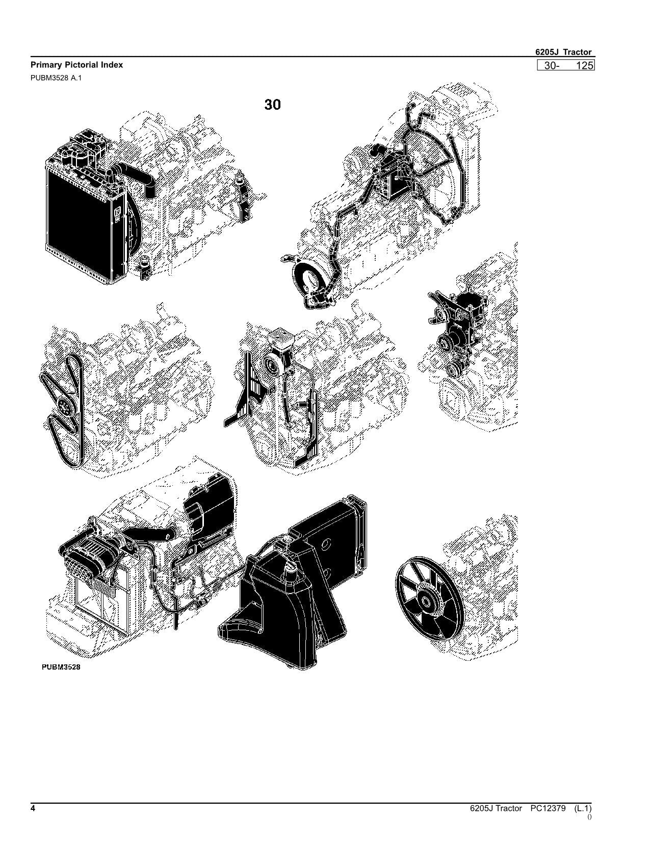 JOHN DEERE 6205J TRAKTOR ERSATZTEILKATALOGHANDBUCH