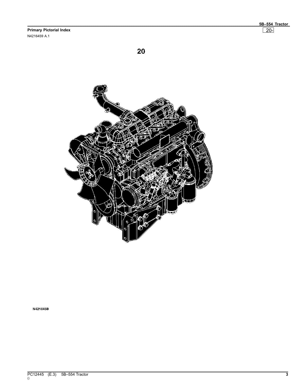 JOHN DEERE 5B554 TRACTOR PARTS CATALOG MANUAL