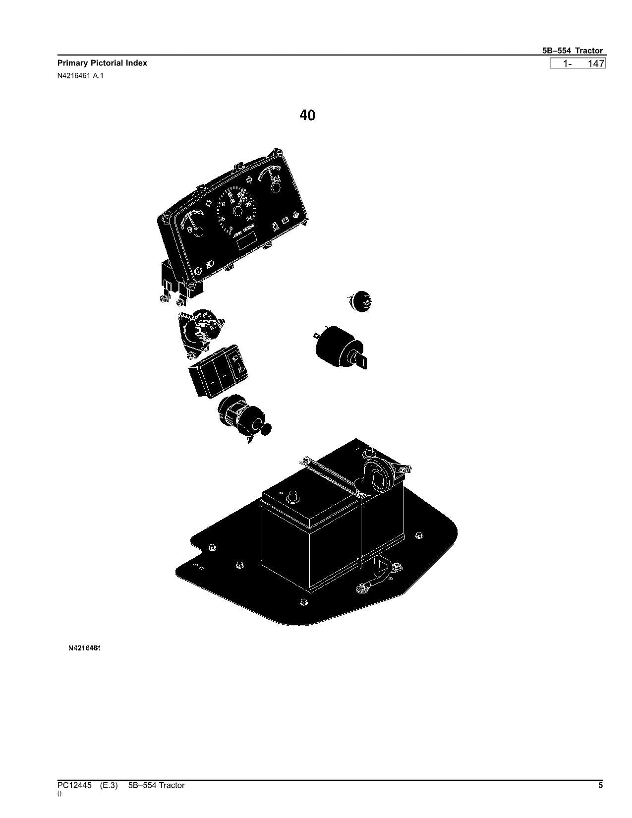 JOHN DEERE 5B554 TRACTOR PARTS CATALOG MANUAL