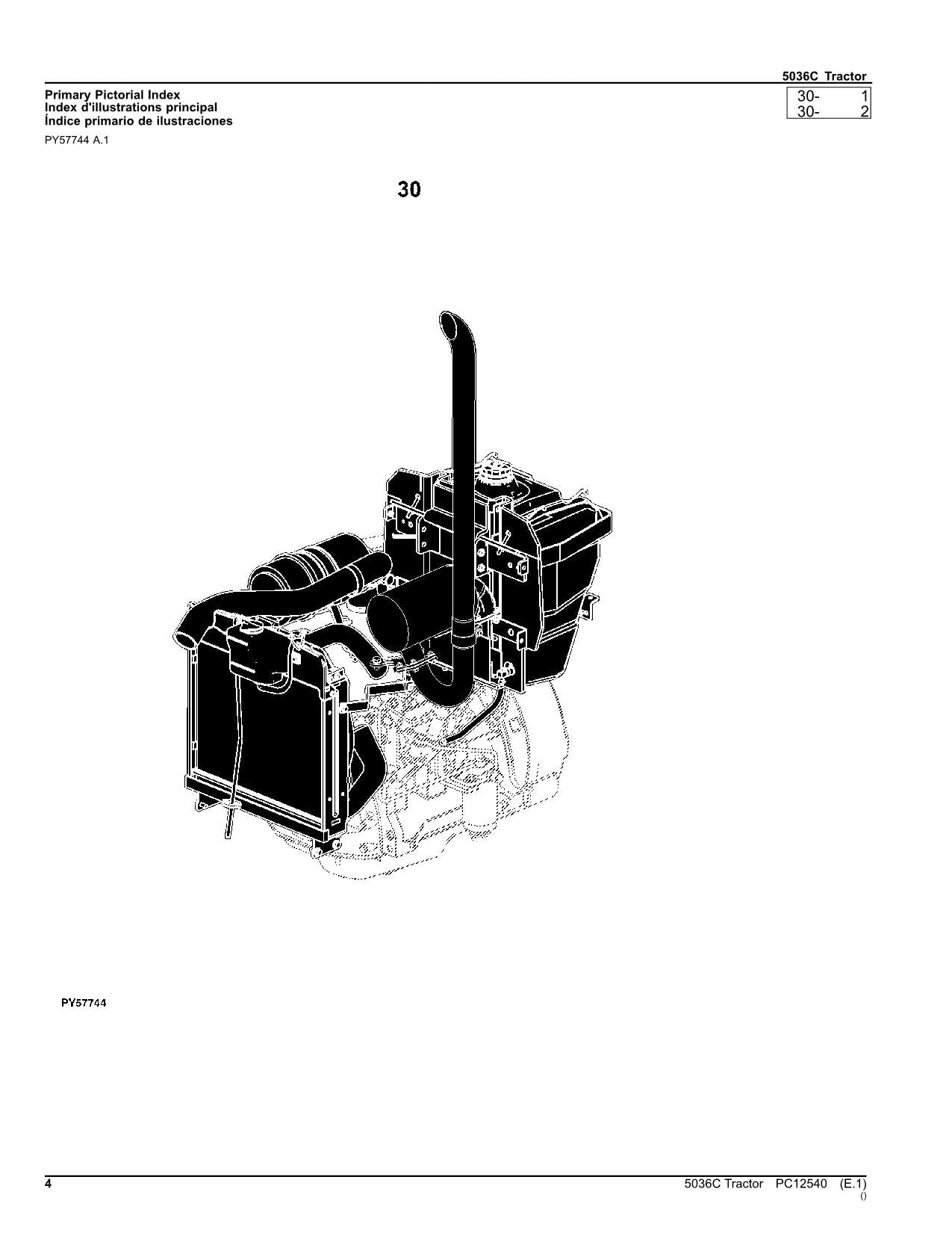 JOHN DEERE 5036C TRAKTOR ERSATZTEILKATALOGHANDBUCH PC12540