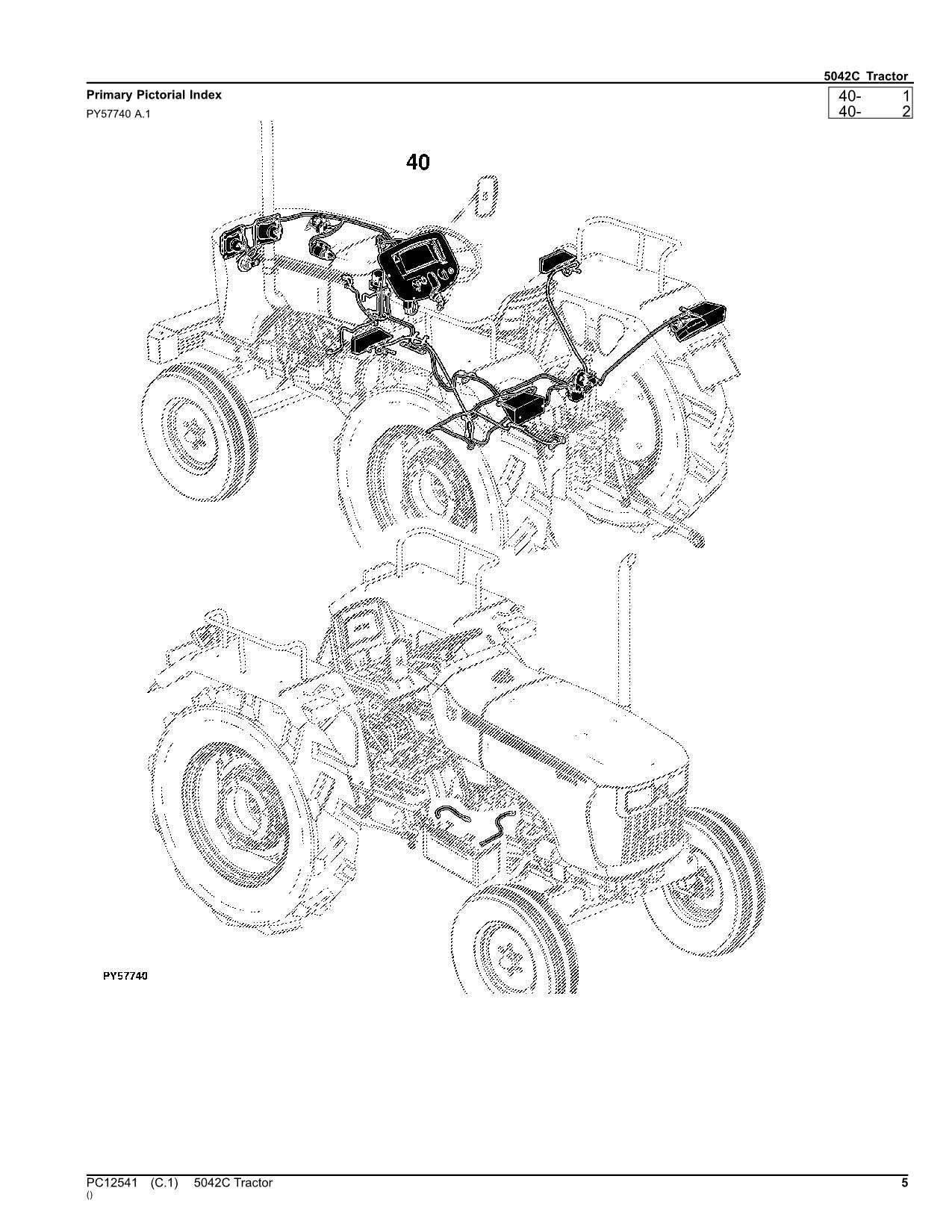 JOHN DEERE 5042C TRAKTOR ERSATZTEILKATALOGHANDBUCH