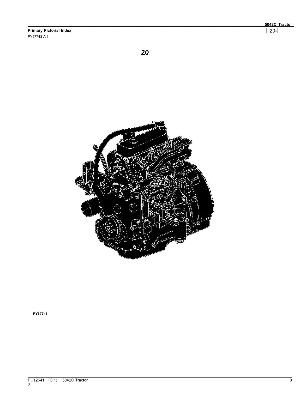 JOHN DEERE 5042C TRACTOR PARTS CATALOG MANUAL