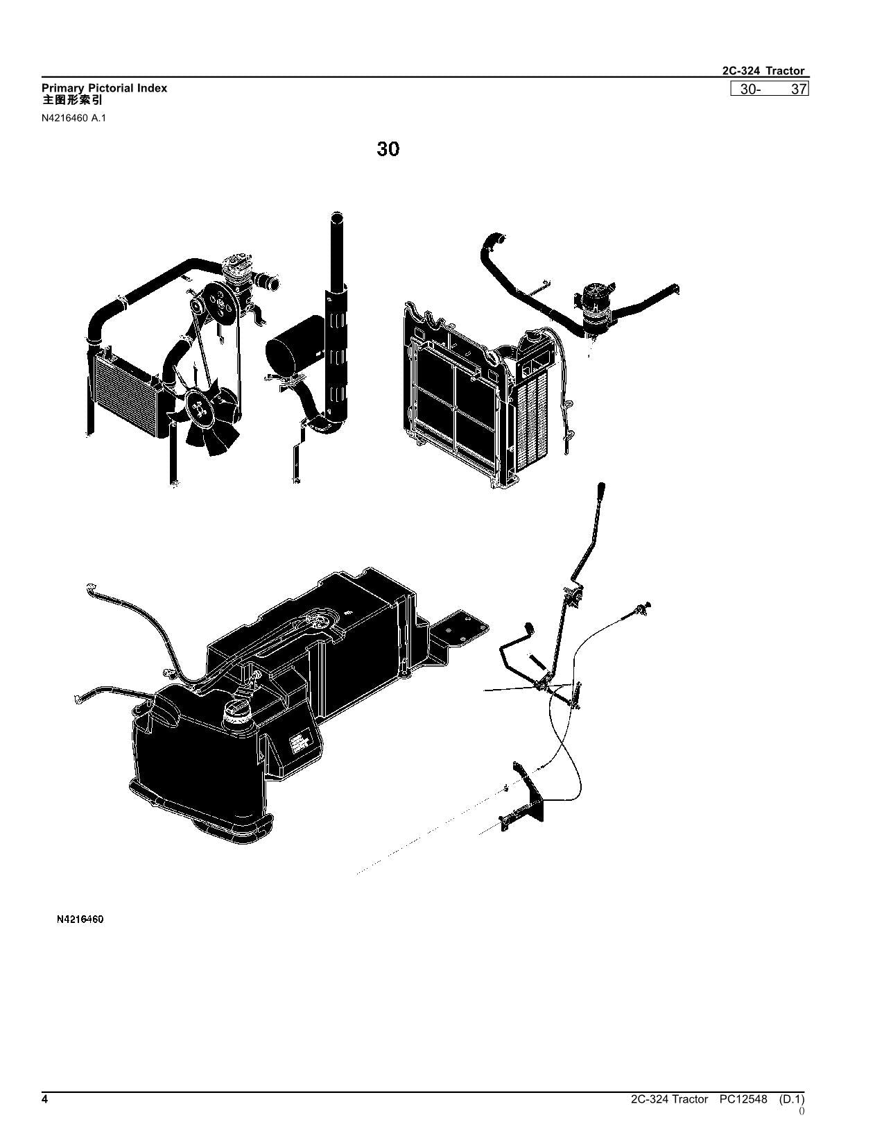 JOHN DEERE 2C-324 TRAKTOR-TEILEKATALOGHANDBUCH