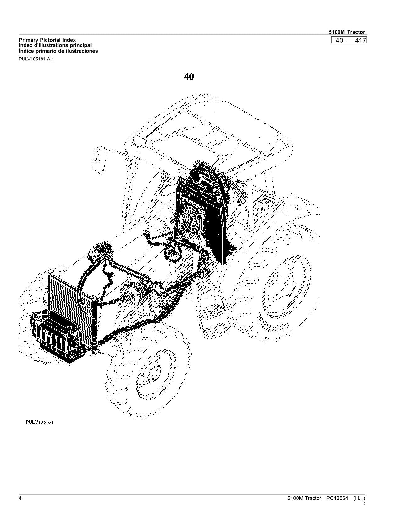 JOHN DEERE 5100M TRAKTOR ERSATZTEILKATALOGHANDBUCH PC12564