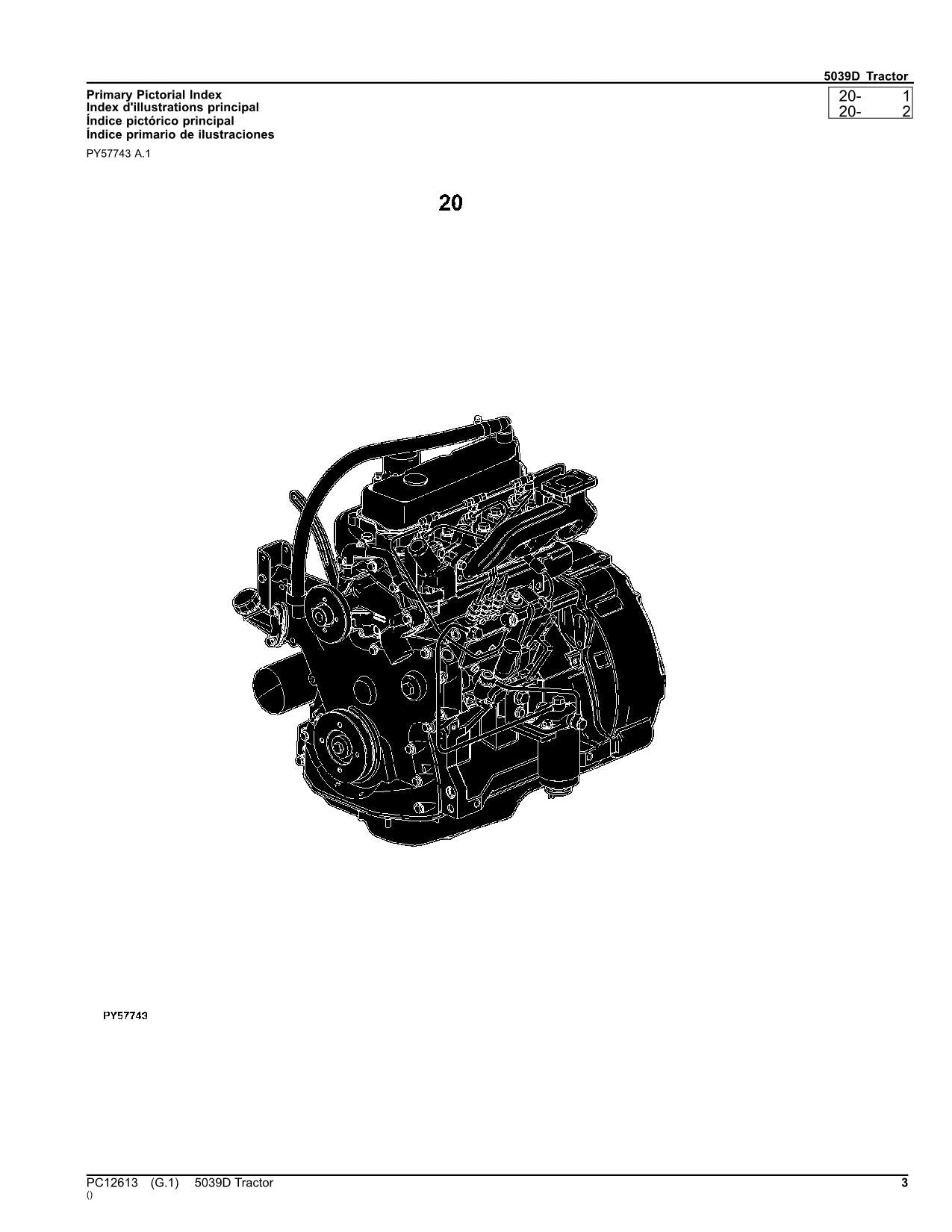 JOHN DEERE 5039D TRAKTOR ERSATZTEILKATALOGHANDBUCH