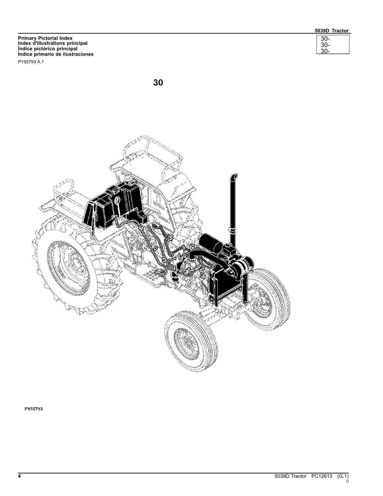 JOHN DEERE 5039D TRAKTOR ERSATZTEILKATALOGHANDBUCH