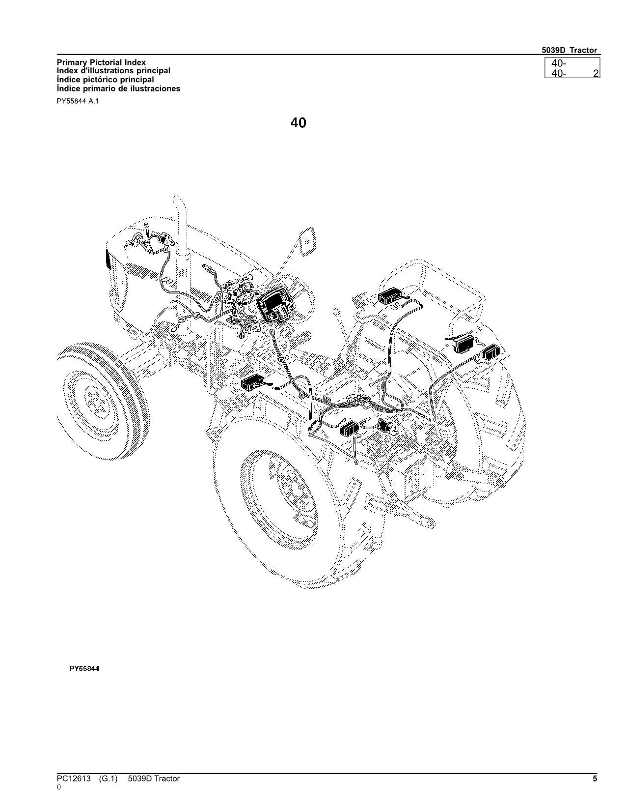 MANUEL DU CATALOGUE DES PIÈCES DU TRACTEUR JOHN DEERE 5039D