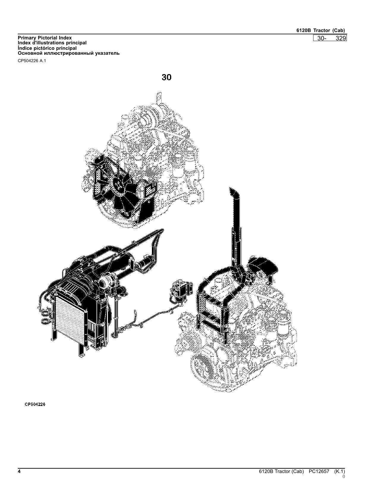 JOHN DEERE 6120B TRAKTOR ERSATZTEILKATALOGHANDBUCH PC12657