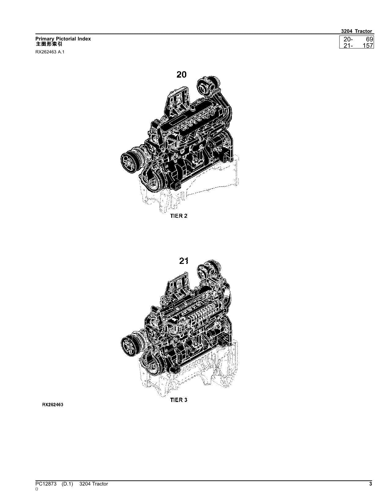 JOHN DEERE 3204 TRAKTOR ERSATZTEILKATALOGHANDBUCH