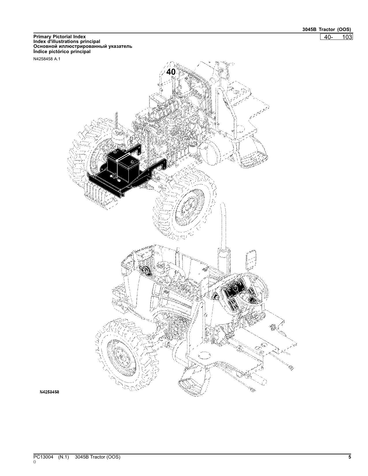 JOHN DEERE 3045B TRAKTOR ERSATZTEILKATALOGHANDBUCH