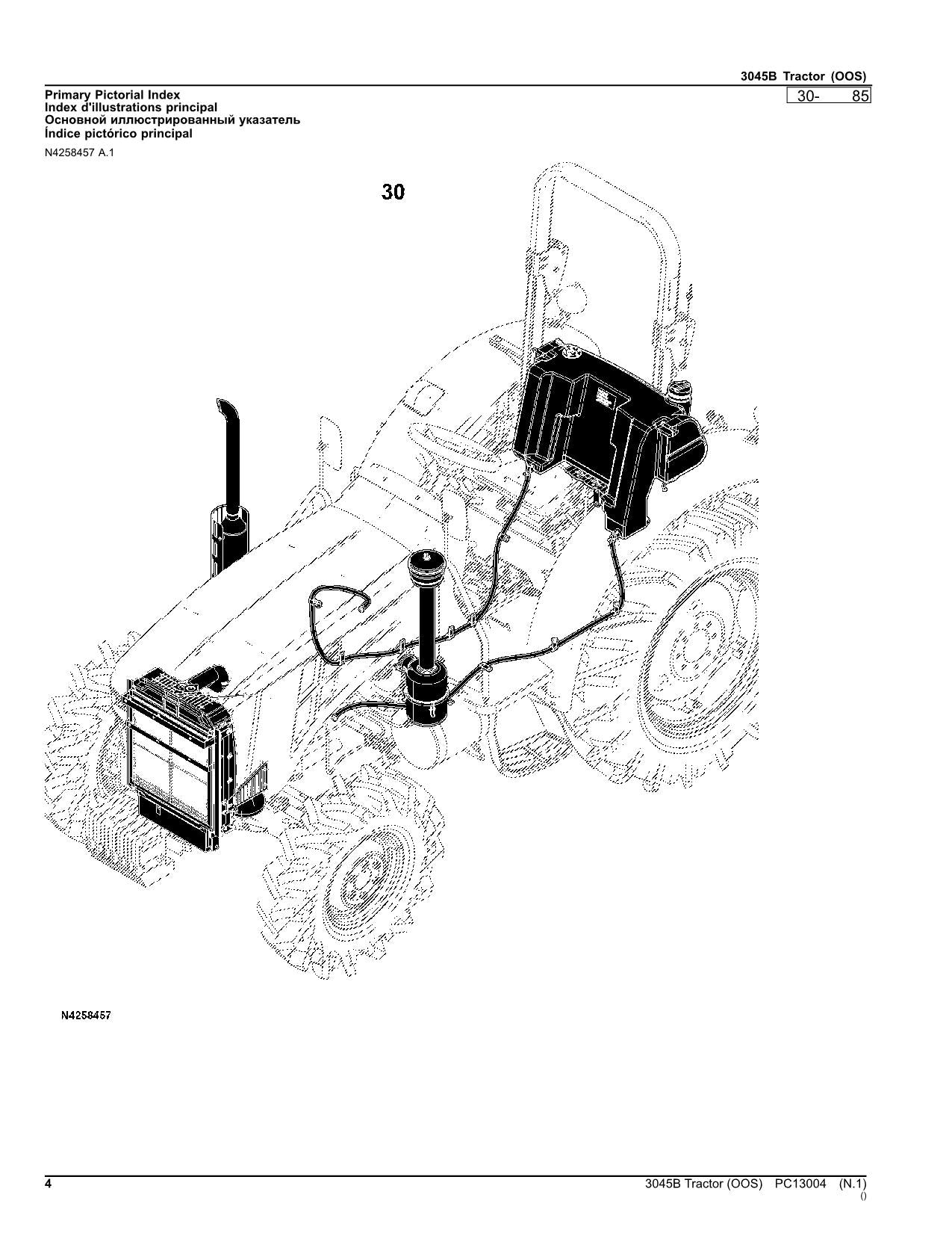 JOHN DEERE 3045B TRAKTOR ERSATZTEILKATALOGHANDBUCH