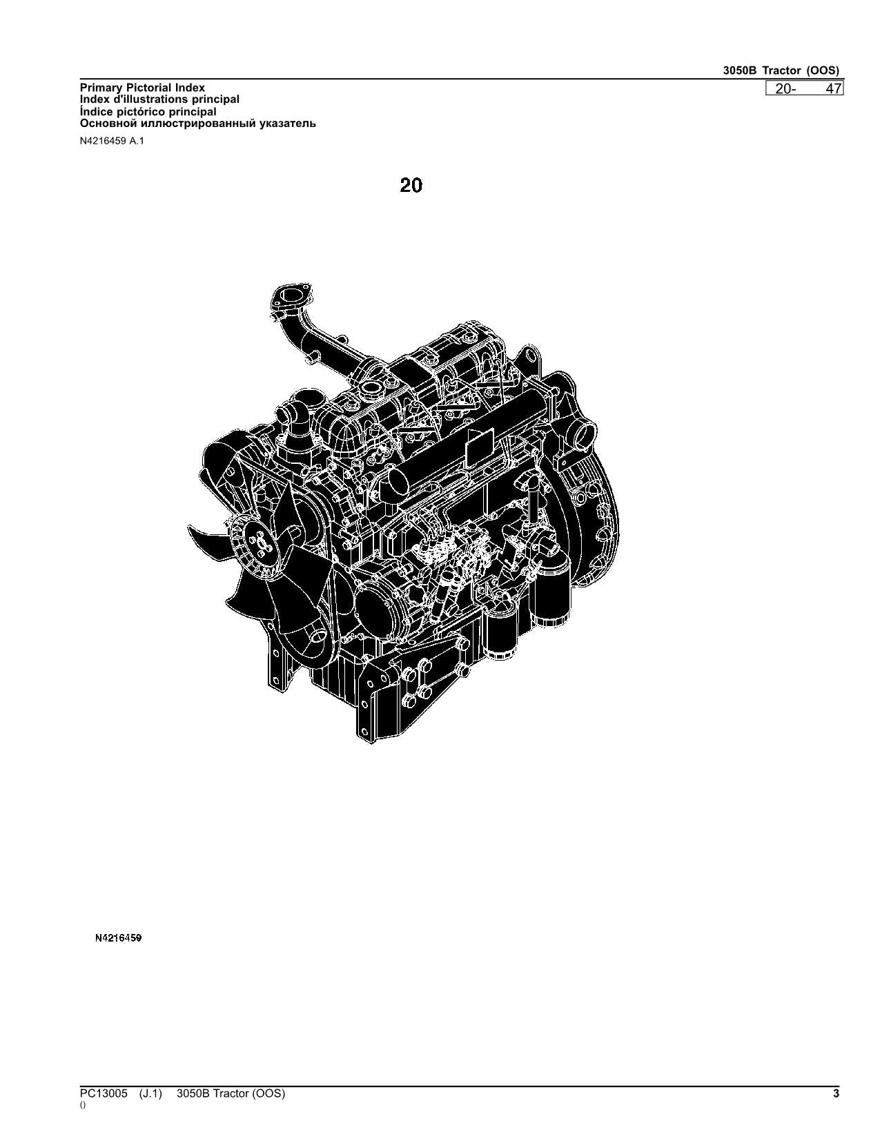 JOHN DEERE 3050B TRACTOR PARTS CATALOG MANUAL PC13005