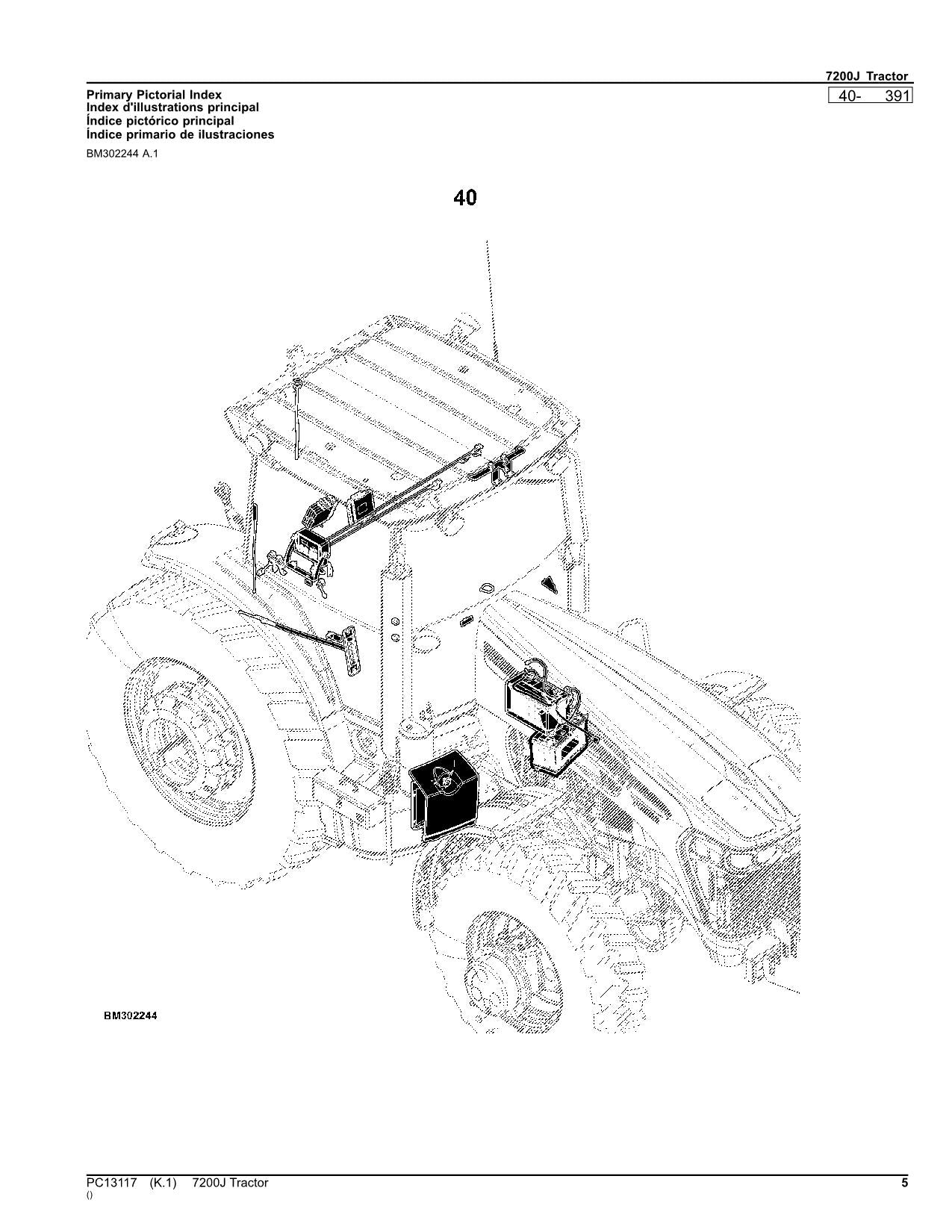 MANUEL DU CATALOGUE DES PIÈCES DU TRACTEUR JOHN DEERE 7200J