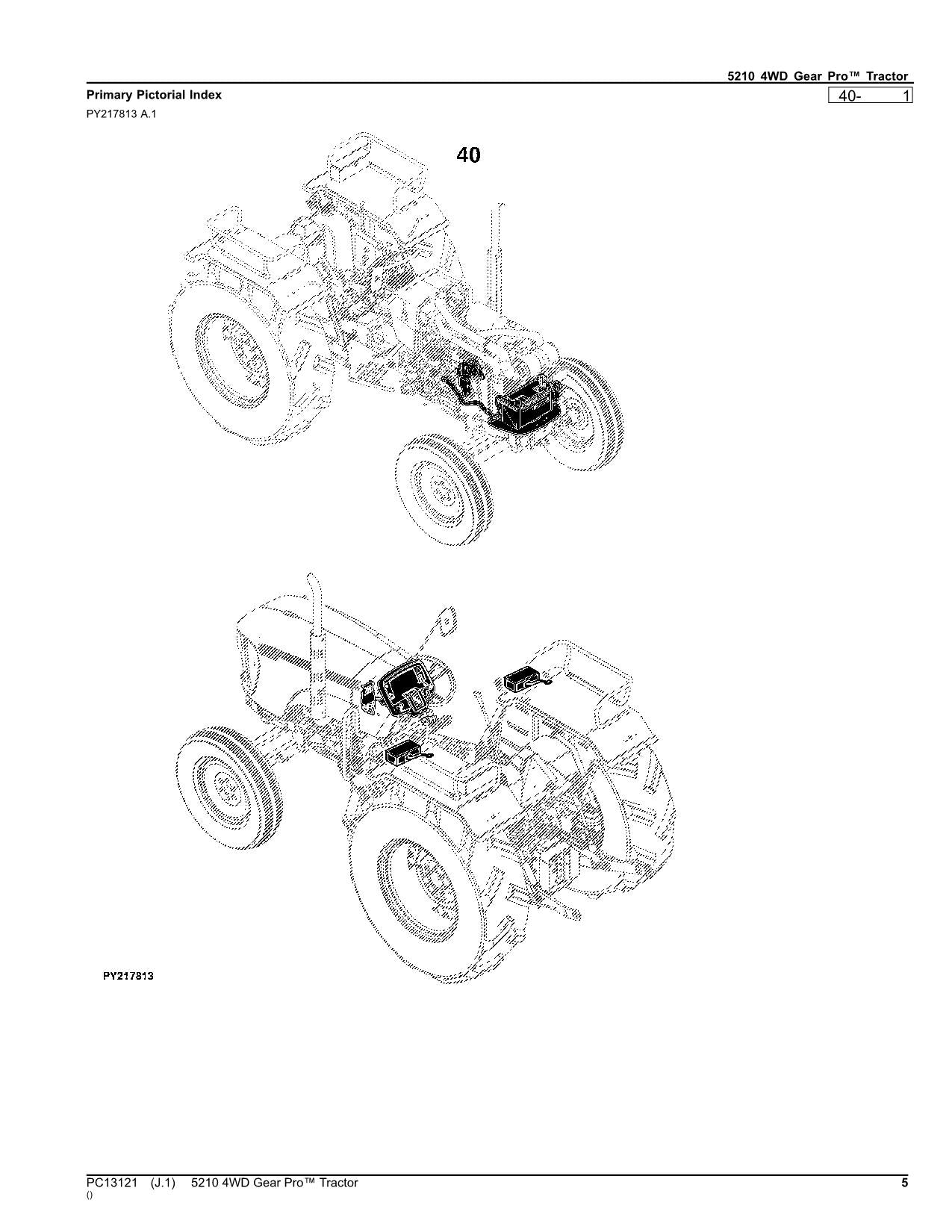 JOHN DEERE 5210 TRAKTOR ERSATZTEILKATALOGHANDBUCH