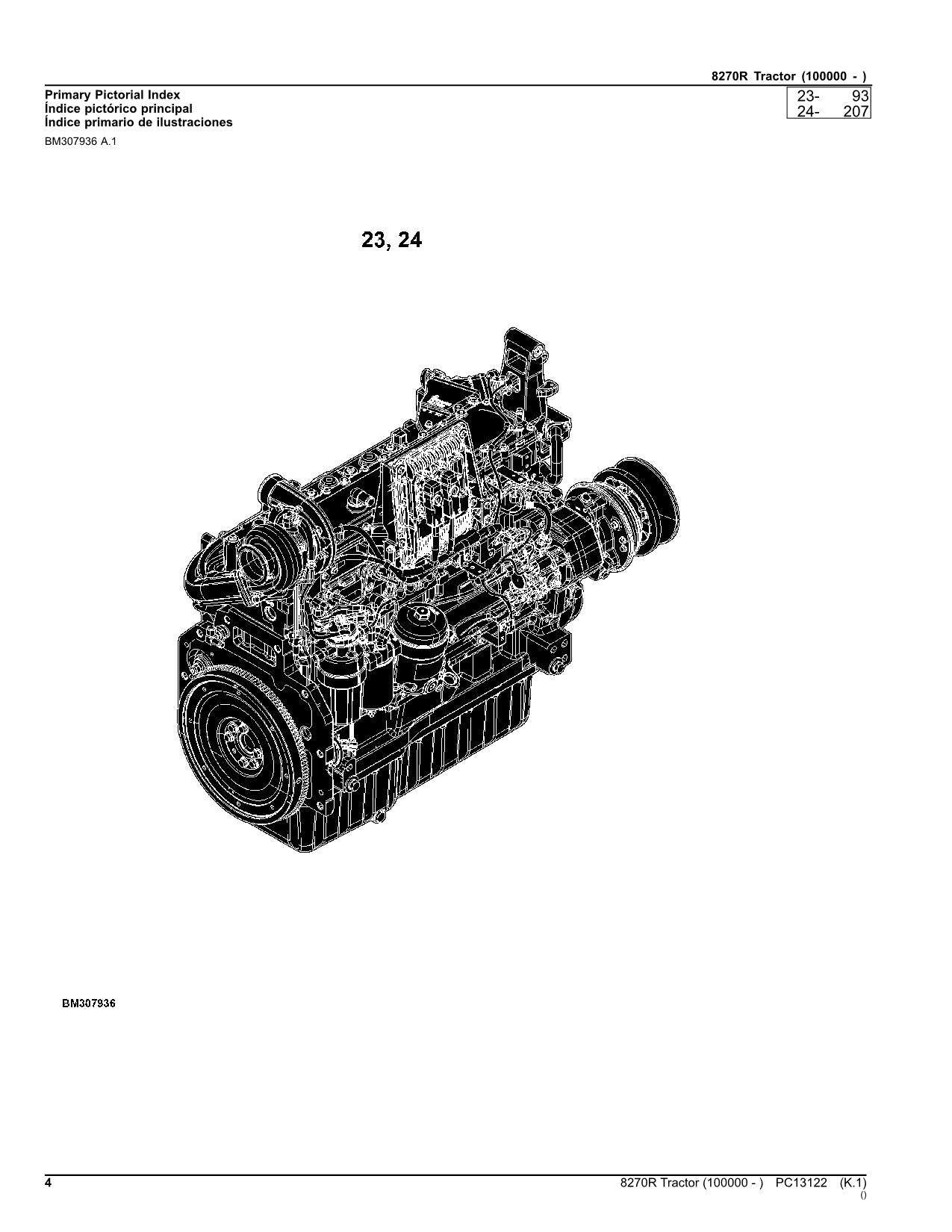 JOHN DEERE 8270R TRACTOR PARTS CATALOG MANUAL #3