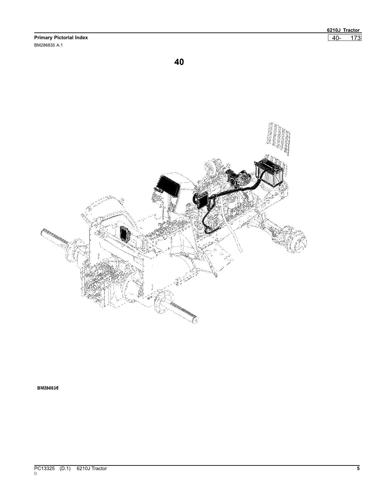 JOHN DEERE 6210J TRACTOR PARTS CATALOG MANUAL ser.  South America