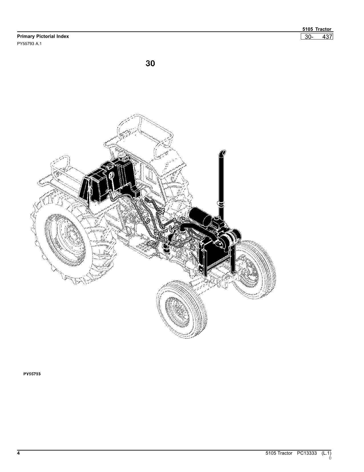 JOHN DEERE 5105 TRAKTOR ERSATZTEILKATALOG HANDBUCH INDIEN AUSGABE