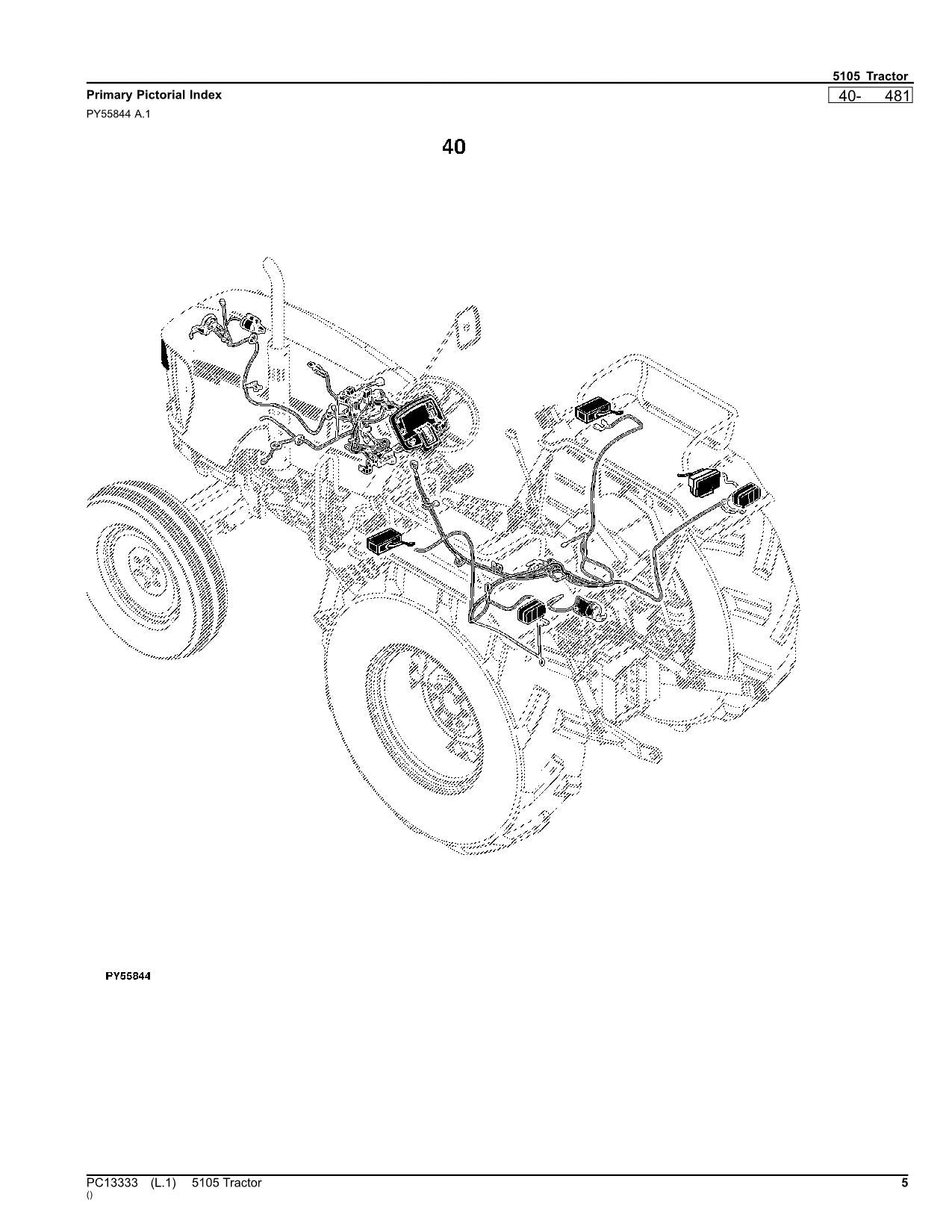 JOHN DEERE 5105 TRACTOR PARTS CATALOG MANUAL INDIA EDITION