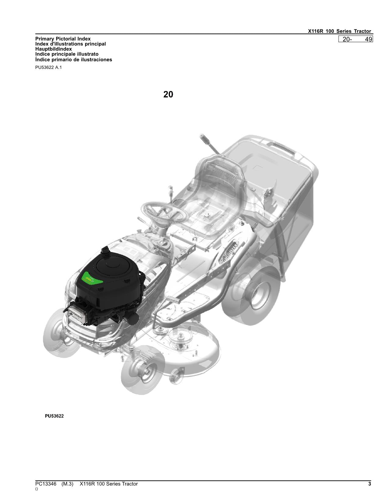 MANUEL DU CATALOGUE DES PIÈCES DU TRACTEUR JOHN DEERE X116R