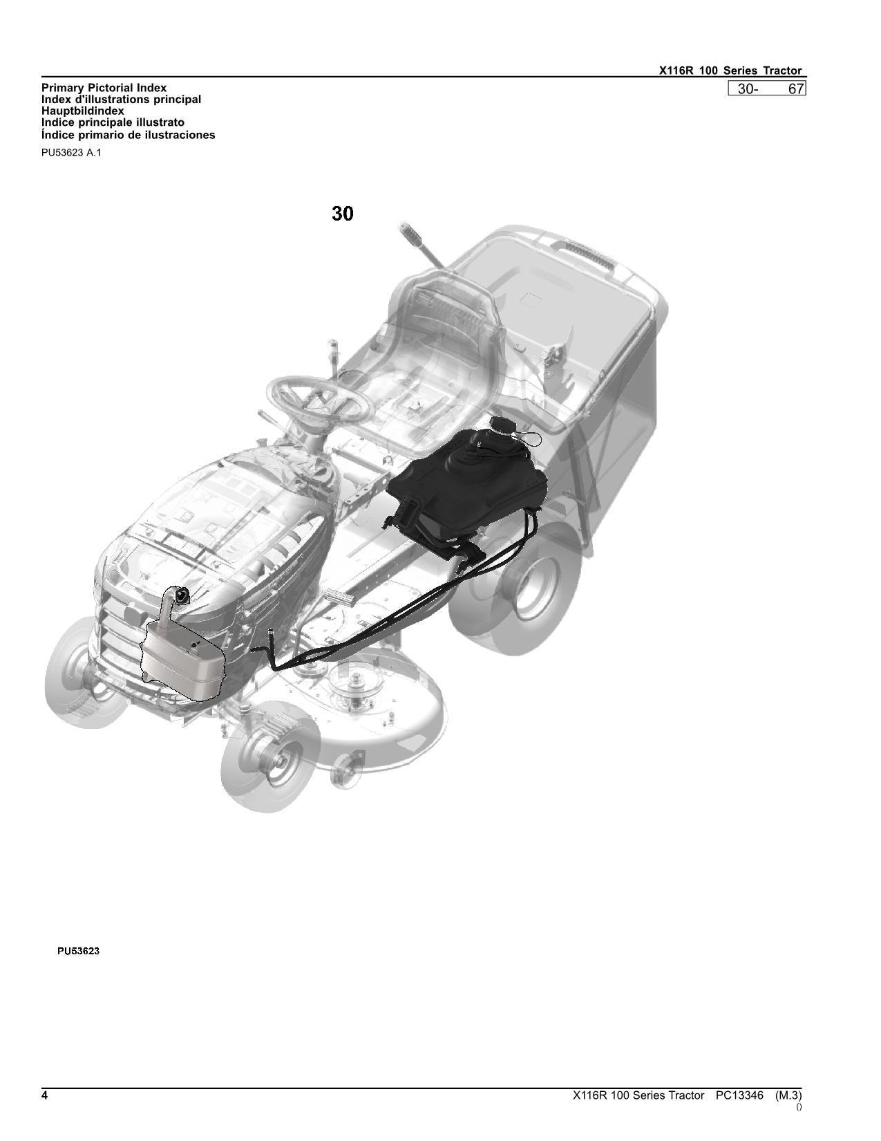 MANUEL DU CATALOGUE DES PIÈCES DU TRACTEUR JOHN DEERE X116R